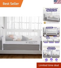 Adjustable Bed Rail for Toddlers, Swing-Down Safety Guard, Height Adjusts 24....