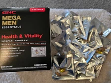 NEW GNC MEGA MEN 4 IN 1 HEALTH AND VITALITY VITAPAK PROGRAM 30 PACKS + 25 EXTRA!
