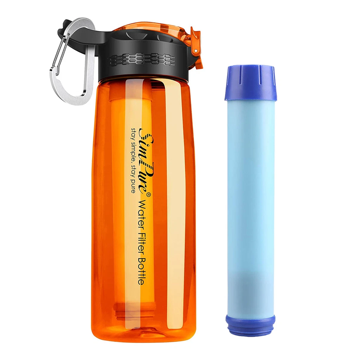 Water Bottle with Filter Hydration&Filtration Purifier F Hiking Camping  Travel