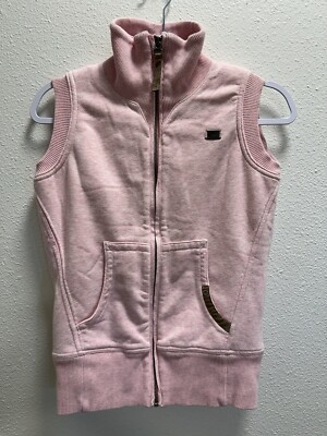 Nike Sherpa Sweater Vest Full Zip Sleeveless Pockets Thick Pink Women's Small