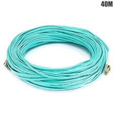 40m LC to LC 10Gb Duplex Multi Mode 50/125 Optic Fiber Optic Optical Cable Aqua