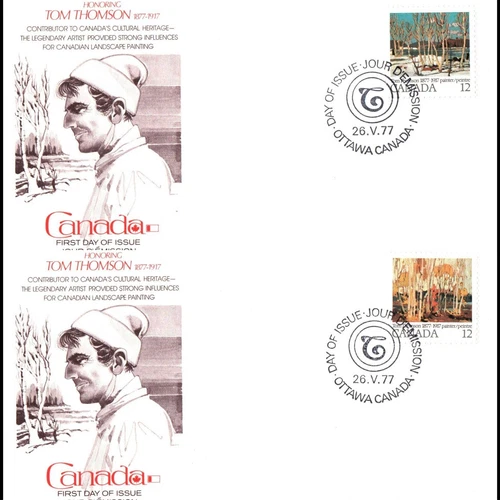 Canada FDC - 1977 - Autumn Birches Tom Thomson, Scott # 733 & 734, Fleetwood