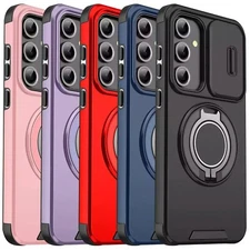 For Samsung Galaxy A36 5G Hybrid Case Rotating Stand and Privacy Camera Cover