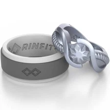 Rinfit Silicone Wedding Rings for Men and Women - Couple Wedding Bands
