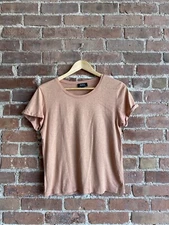 APC Women's T Shirt, Sz XS Cotton/Linen Peach