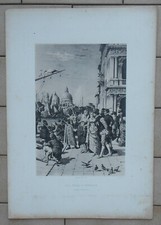 LORENZO DELLEANI SUL MOLO A VENEZIA LITOGRAFIA I. CROSIO GIORDANA E SALUSSOLIA