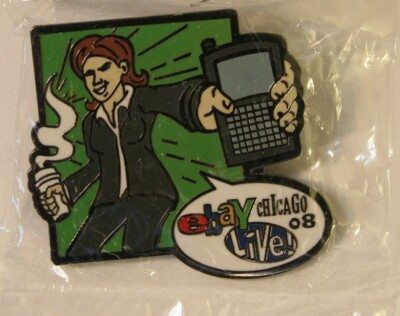 Lot 2 2008 E-bay Live Chicago Pins USPS Sell It Ship It New In Bag