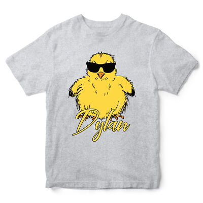 Personalisiertes Kinder T-Shirt Ostern gelb Küken individuell Frühling Oberteil Tee