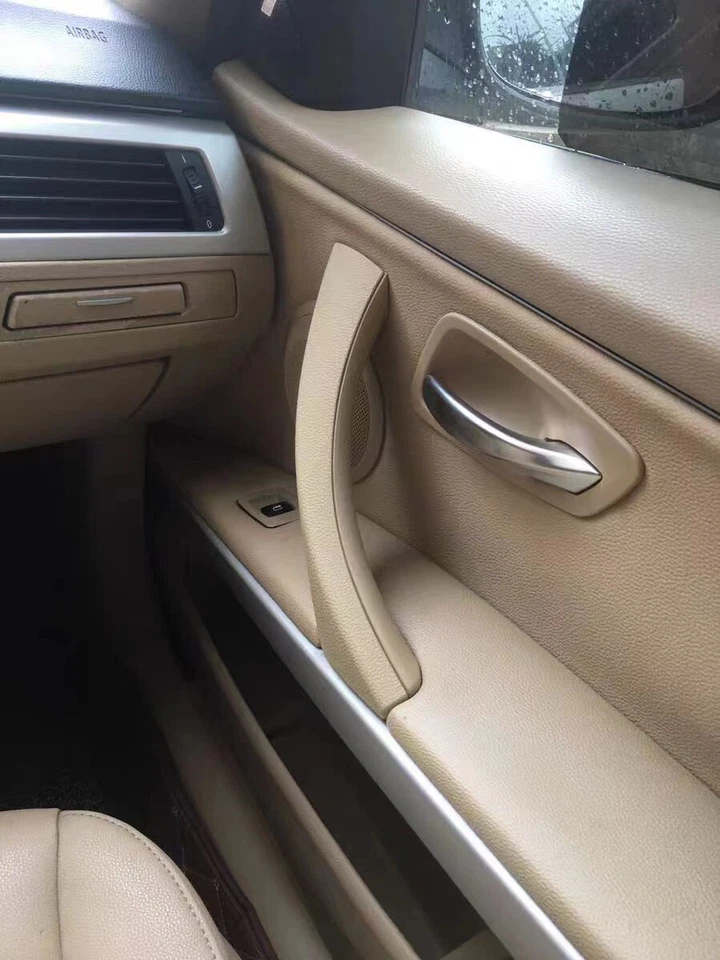 Inner Door Pull Handle Set Carbon Fiber Black LHD For BMW 3 Series E90 E91 328i Foto 3 de 4