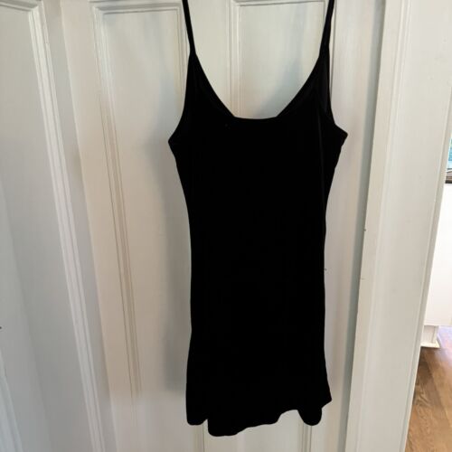 BRANDY š¤MELVILLE Little Black Velour Dress One Size - Picture 4 of 11