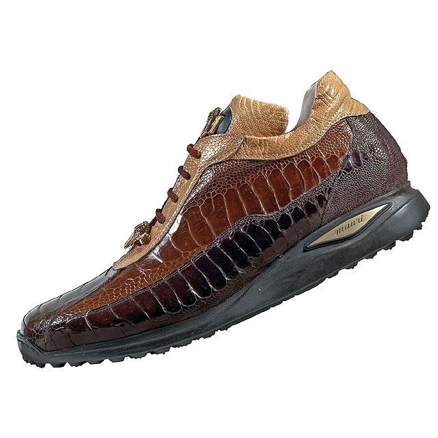 Mauri Desert Kango Tabac Dark Brown Light Caramel Genuine Ostrich Leg  Sneaker