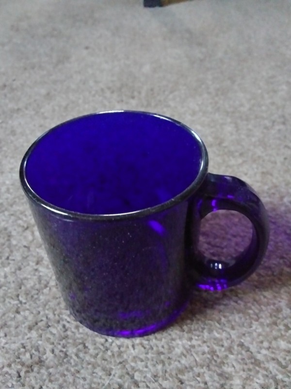 Cobalt Blue Glass Coffee Mug. Made In USA