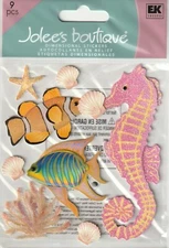 Jolee's Boutique 3D Stickers SEA CREATURES AQUARIUM Theme 79053 FAST FREE SHIP!