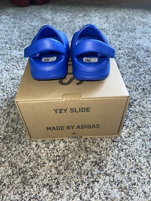 adidas Yeezy Slide Azure Blue Size 7k Infant Baby Toddlers