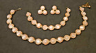 Pink Moonglow Moonstone Thermoset Necklace Bracelet Earrings Vintage Set — photo 5