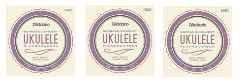 D'Addario Ukulele Strings 3-Pack Fluorcarbon EJ99SC Uke Soprano/Concert Pro-arte