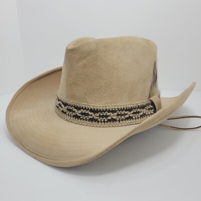 Resistol Hat Stagecoach Tanbelly Size 7 1/2 Suede & Leather Strap