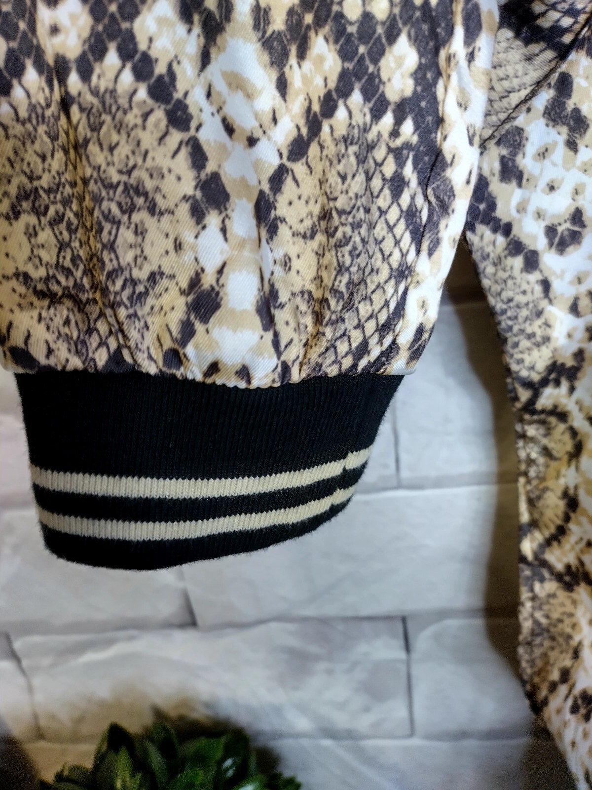 Blanc Noir Sport Python Print Bomber Jacket size … - image 4