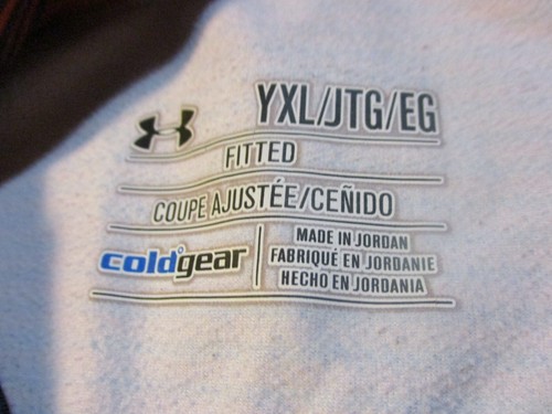 UNDER ARMOUR BRAND COLDGEAR LONG SLEEVE FITTED ATHLETIC SHIRT YOUTH XL STRIPED - Picture 5 of 9