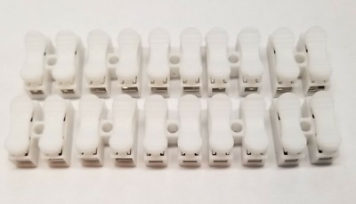 US Ship 10 Pcs White Europa Dual Row Spring Term Block 2 Position 250V 10Amp 