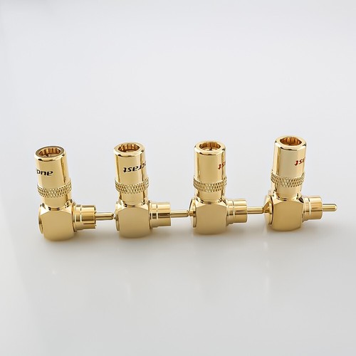 4pcs Connettore ad Angolo Retto Placcato Oro RCA Spina HIFI Audio RCA Forma L - Foto 2 di 7