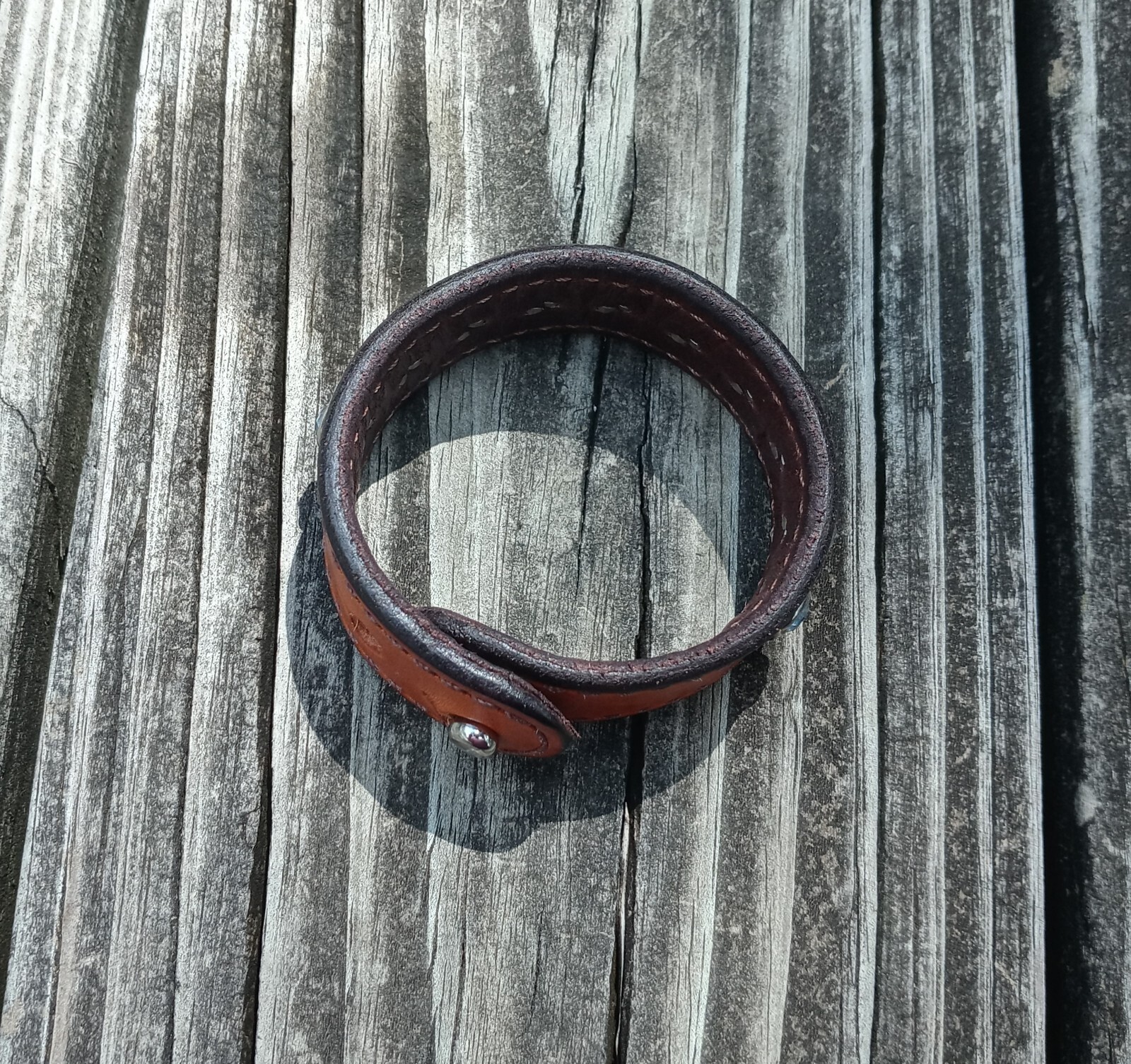 Bracelet Adjustable Size Rustic Brown Wrap Clear … - image 8