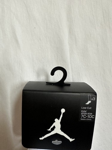 Nike Jordan Jumpman No-Show Kids Socks 3 Pack Sz 7C-10C White Red FREE SHIP - Picture 2 of 4