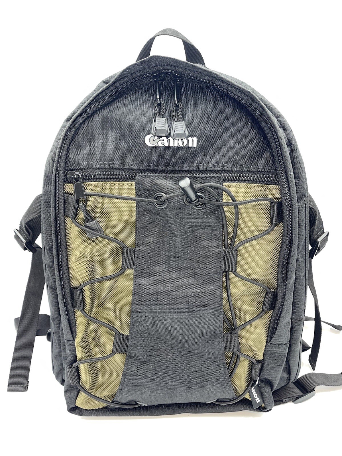 Canon Deluxe Photography Camera DSLR Backpack 200EG Black with Olive Bag Bungee eBay