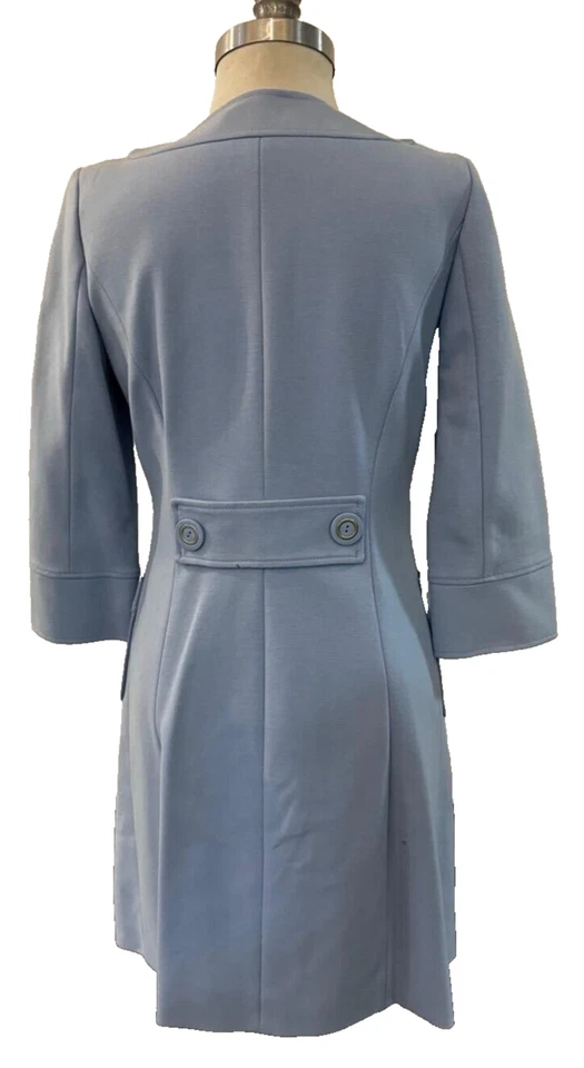 NWT GEORGIOU Studio Greek Blue Frock Coat Executive Dress MSRP $129 Now SALE $55 - Image 2 of 4