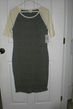 Ladies LULAROE Summer Shift Dress Gray with Yellow Size S New!