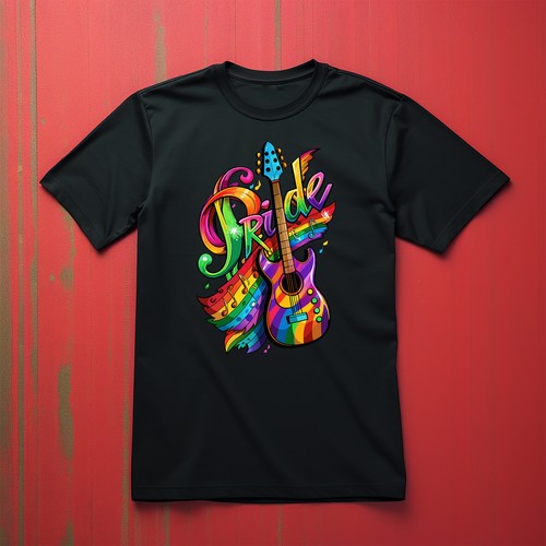 "Pride_86" Rainbow Guitar T-Shirt - Strum with Pride! 100% Baumwolle, lustig Unisex - Bild 6 von 46