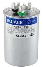 BOJACK 45+5 uF 45/5 MFD ±6% 370V/440VAC CBB65 Dual Run Circular Start Capacitor