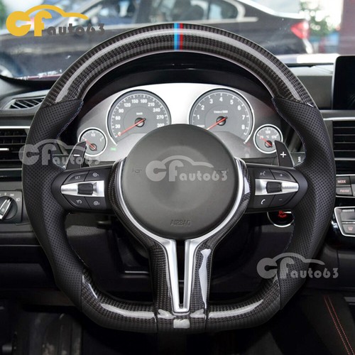 Real Carbon Fiber Steering Wheel For BMW M3 M5 F20 F21 F30 F45 F48 with Trim