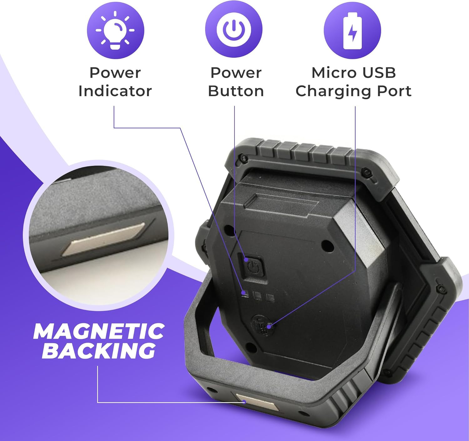 Rechargeable UV LED Black Light, Battery Operated Powered Blacklight, Cordles...