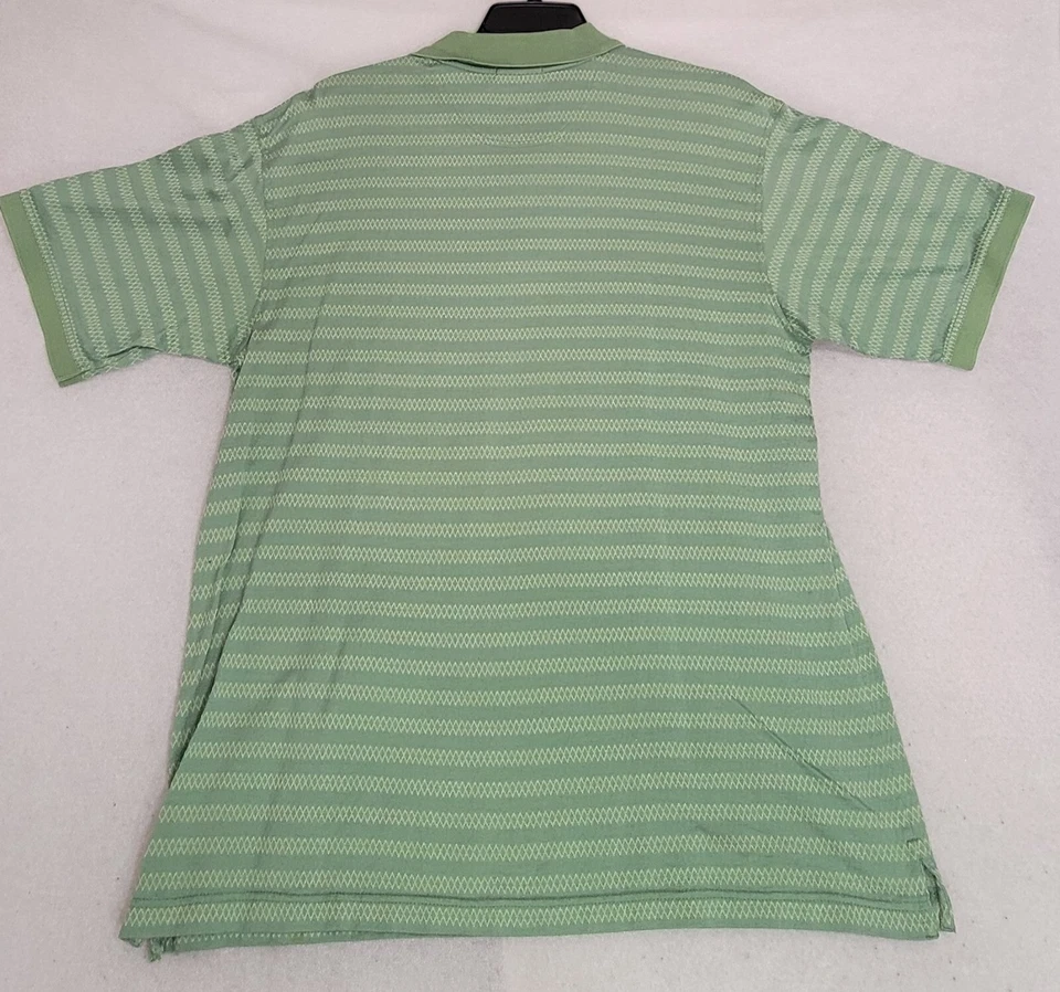 Camisa polo masculina extra grande XL verde taco de golfe listra preppy Boca Classics - Imagem 2 de 4