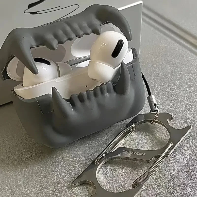 Funda de silicona con mosquetón Monster Teeth AirPods Pro/Pro2 AirPods 3 Foto 2 de 4