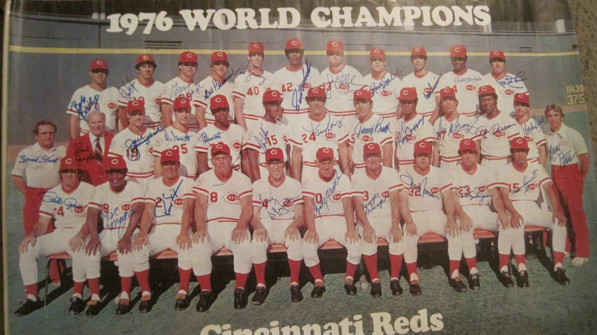 Most Complete/Best ORIGINAL 1976 REDS Signed Team Poster In