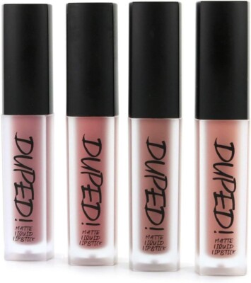 W7 Duped Matte Liquid Lipstick Set Nice Nudes 4 Lippenstifte (4er Pack)
