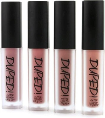 W7 Duped Matte Liquid Lipstick Set Nice Nudes 4 Lippenstifte (4er Pack)