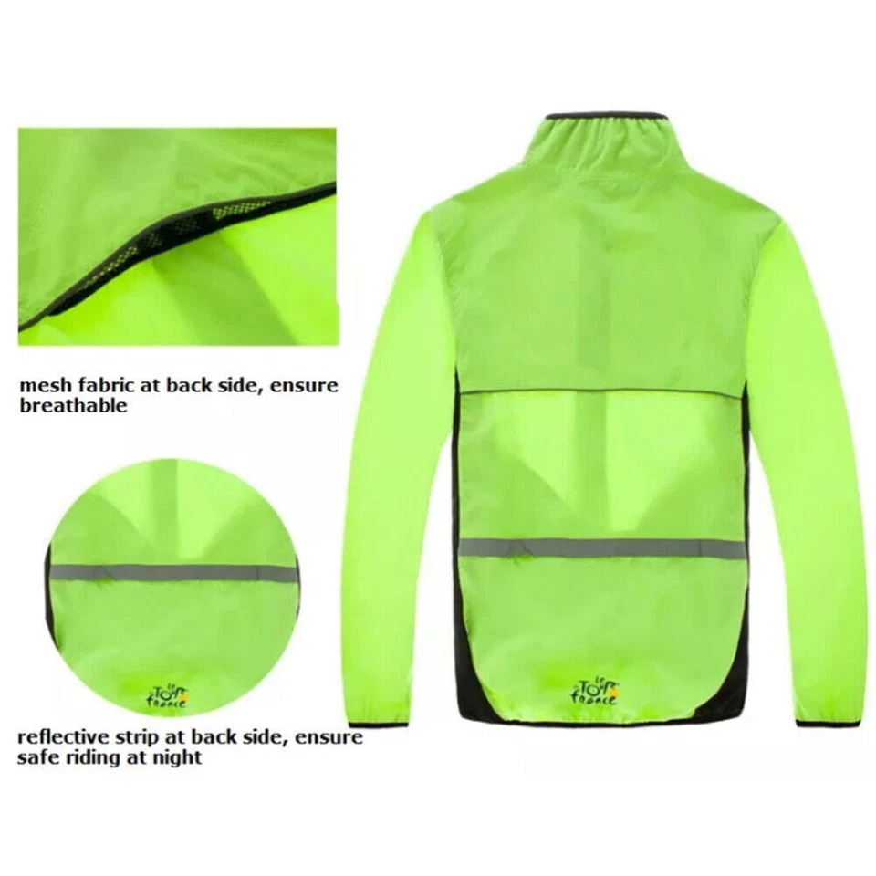 Chaqueta deportiva de ciclismo a prueba de viento impermeable para hombre MTB bicicleta de carretera abrigo de lluvia abrigo contra el viento Foto 3 de 4
