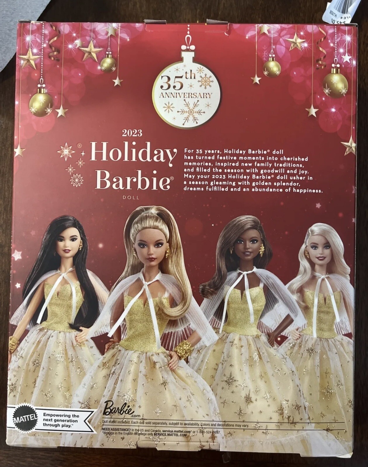 2023 BARBIE HOLIDAY DOLL LIGHT BROWN HAIR, 35th Anniversary NEW in BOX Authentic