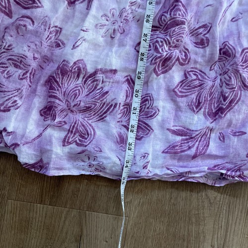 j. jill size 4 purple and white floral side zip linen knee length skirt new - Picture 9 of 9