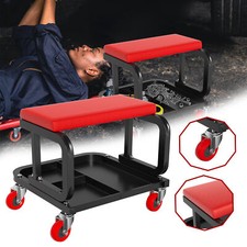 Werkstatthocker Rollhocker Werkstattsitz mit Werkzeugablage für Werkstatt Garage