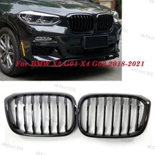 Coppia per BMW X3 G01 X4 G02 2018-2021 griglia renale anteriore nero lucido lamella singola