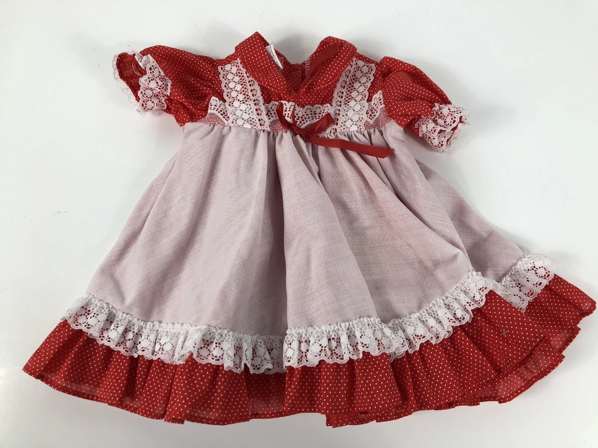 Vintage Mini World Baby Red Full Circle Dress Southern Belle Lace