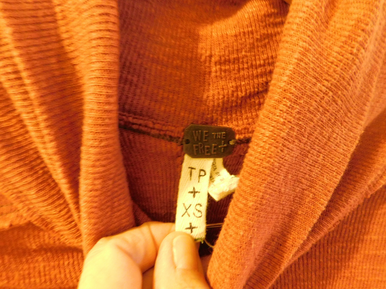 We the Free Rust Orange Split Back Turtleneck Swe… - image 4