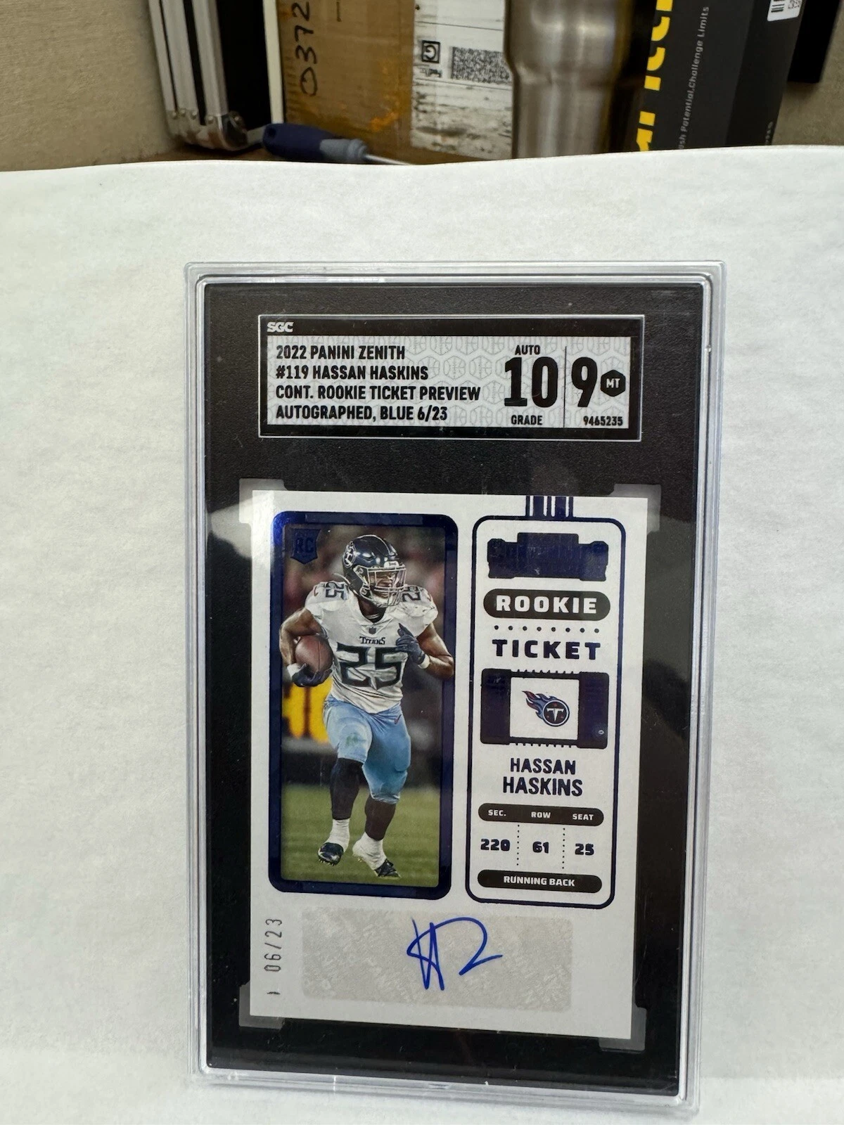 Hassan Haskins Panini Zenith Contenders Rookie Ticket Rps Preview Autograph #119 Blue