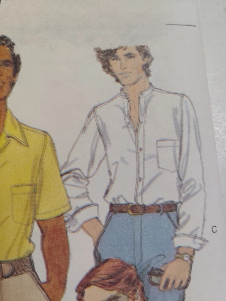 Vogue 7118 Shirt Sewing Pattern Mens 40 15 1/2 Very Easy VTG UC Collared Button - Image 4 of 4