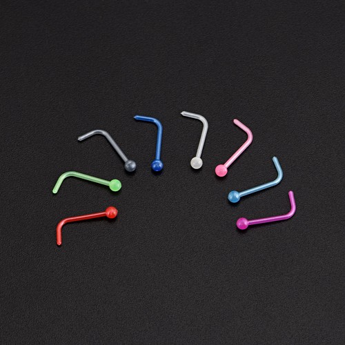 8-48PCS Bioflex Nose Hoop Ring Lip Tongue Tragus Cartilage Stud 20G Piercing Kit - Picture 7 of 18