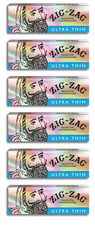 6x Zig Zag 1 1/4 Silver Ultra Rolling Papers ZigZag 6 PKS USA Fast Shipper